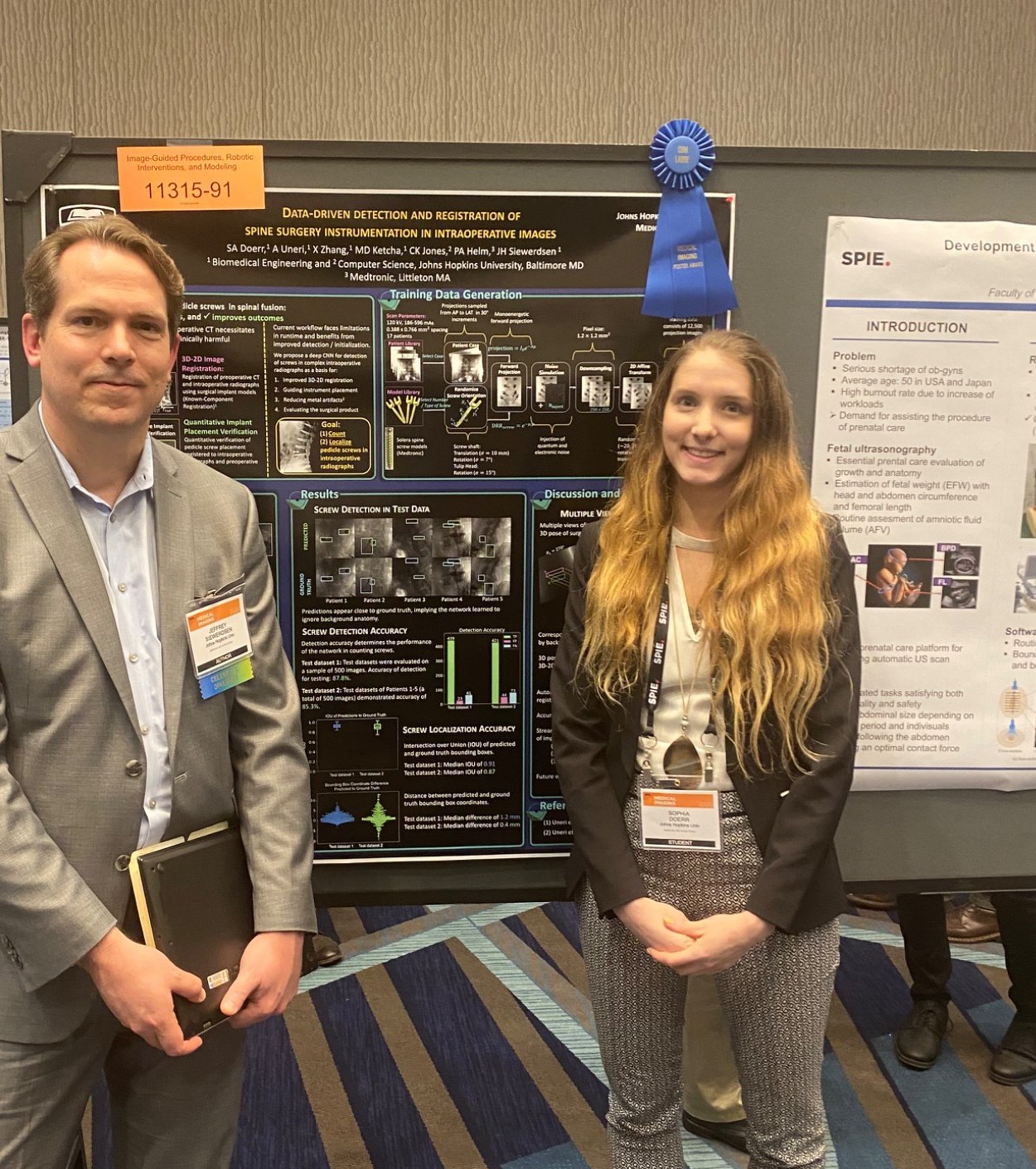 Sophia Doerr presenting medical imaging research at SPIE Medical Imaging